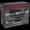 Winchester Super-X, 9mm Luger, Silvertip Hollow Point, 147 Grain, 20 Rounds