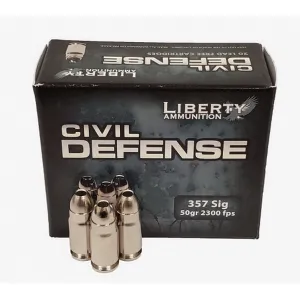 Maryland Gun Laws (2026): HQL, Wear and Carry Permit, AWB & Sensitive Places 81 Liberty Ammunition Civil Defense 50 gr CMHP .357 SIG Ammo, 20 Rounds/box - LACD357SIG053