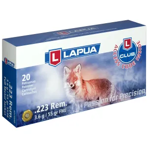 Lapua Ammunition 20 Lapua .223 Remington Ammunition, 20 Rounds FMJ 55Gr - 4315042