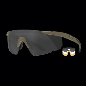 Wiley X 308T Saber Advanced Smoke Gray/Clear/Light Rust Lens Polycarbonate Matte Tan Frame