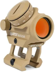 AT3 Tactical 1x23mm Micro Red Dot Reflex Sight 2 MOA Red Dot 1'' Height Riser Flat Dark Earth 1" Riser