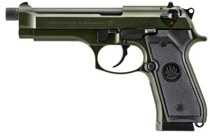 Beretta 92FS 9mm Pistol 5.1" Threaded 18Rds, ODG - J92F300GRTB18