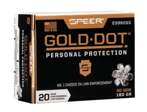 Speer Gold Dot .40 S&W 180 gr GDHP 20 Rounds Ammunition - 23962GD