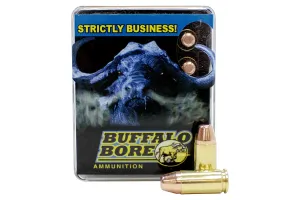 Buffalo Bore Penetrator 9mm Luger +P+ 124 grain Full Metal Jacket Flat Nose Handgun Ammo, 20/Box - 24F/20