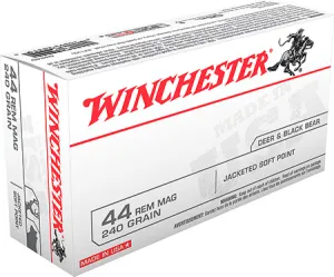 .44 Magnum vs .357 Magnum: Which Should You Choose? (2026) 9 Winchester USA 44 Magnum 240gr JSP Ammunition 50rds - Q4240