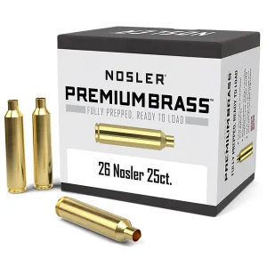 Nosler Ammunition 81 Nosler 10140 Premium Brass Unprimed Cases 26Nosler, Rifle Brass 25/Box