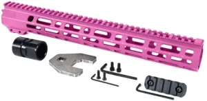 AT3 Tactical SPEAR M-LOK AR-15 Free Float Handguard 15in Length Pink