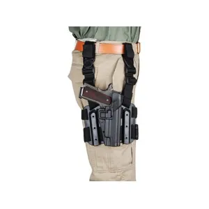 BLACKHAWK! Serpa Level 2 Tactical Drop Leg Holster Right Hand Glock 17, 19, 19X, 22, 23, 26, 27, 31, 32, 33, 38, 45, 47 Polymer Black