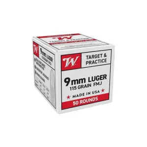 Federal vs Winchester: Ammunition Compared 16 Winchester Target & Practice 9mm Luger 115gr FMJ Centerfire Handgun Ammo - 50 Rounds