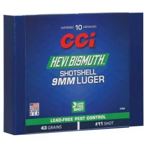 9mm vs 10mm: Which Pistol Caliber Should You Choose? (2026) 15 CCI Pest Control HEVI-Bismuth 9mm Luger 43gr Shotshell #11 Handgun Ammo - 10 Rounds
