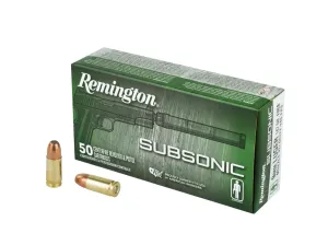 Remington Subsonic 147 gr Flat Nose Enclosed Base 9mm Ammo, 50/box - S9MM9