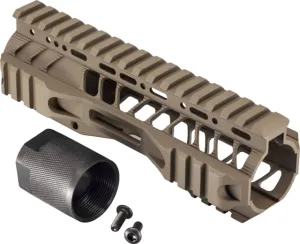 TRYBE Defense AR-15 M-LOK Lightweight Quad Handguard w/ Full Rail 7in Flat Dark Earth