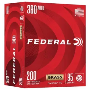 .380 ACP vs 9mm: Which Should You Carry? (2026) 13 Federal Champion 380 Auto (ACP) 95gr FMJ Handgun Ammo - 200 Rounds