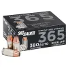 .380 ACP vs 9mm: Which Should You Carry? (2026) 36 SIG SAUER AMMO 380 AUTO 90GR ELITE V-CROWN JHP 20rd BOX
