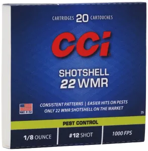 CCI .22 Winchester Magnum Rimfire Shotshell 52 Grain #12 Shot Ammunition 20rds - 0025