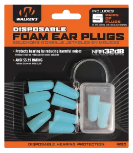 Walker's Parts & Accessories 11 Walkers Game Ear Foam Ear Plugs 5 Pack (Teal)