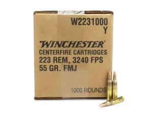 Winchester USA Lake City 223 Remington 55 Gr FMJ (1000 Rounds)