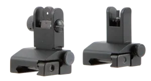 TacFire Pop Up Iron Sights Spring Loaded Flip Up AR-15 Black