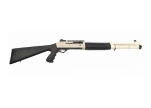 Black Aces Tactical S4 18.5" 12ga Semi-Auto Shotgun, Black/Nickel - BATS4PGNICKEL