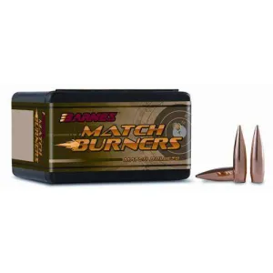 Barnes Match Burners 22 Caliber (.224") 52Gr Hollow Point Flat Base Bullets - 100/Box