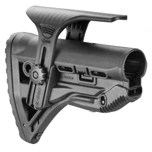 FAB Defense FXGLSHOCKCP GL-Shock CP Buttstock for AR-15/ M16/ M4 w/Adjustable Cheek-Rest & Anti-Rattle Mechanism Black Mil-Spec Reinforced Polymer
