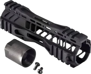 TRYBE Defense AR-15 M-LOK Extra Lightweight Quad Handguard w/ Cut Rail 7in Black