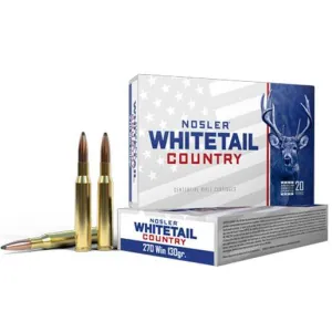 Nosler Ammunition 49 Nosler Whitetail Country 270 Winchester 130gr Solid Base Rifle Ammo - 20 Rounds