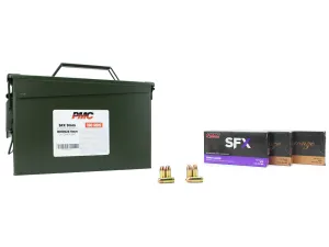 PMC Bronze 9mm 124 Gr FMJ / PMC SFX 9mm 124 Gr StarFire HP 150 Rounds in Heavy Duty Ammo Can Bundle