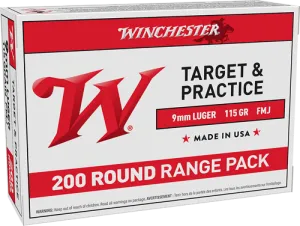 WINCHESTER USA 9MM 115GR (200 ROUND RANGE PACK)