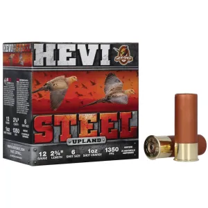 HEVI-Shot Ammunition 3 Hevishot HEVI-Steel Upland 12 Gauge 2-3/4" #6 1 oz 25rds Shotshell - High-Performance for Upland Game - HS61266