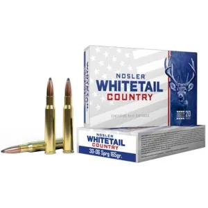 Nosler Whitetail Country 30-06 Springfield 165gr Solid Base Rifle Ammo - 20 Rounds