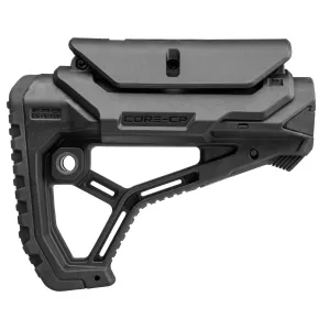 FAB Defense FXGLCORECPB GL-Core Buttstock for AR-15/ M4 w/Adjustable Cheek-Rest Black Fiberglass Reinforced Polymer