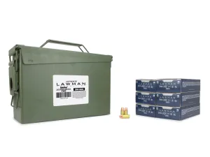 Alaska Gun Laws 79 Speer Lawman 9mm Subsonic 147 Gr TMJ 300 Rounds in M19A1 Ammo Can (Bulk)