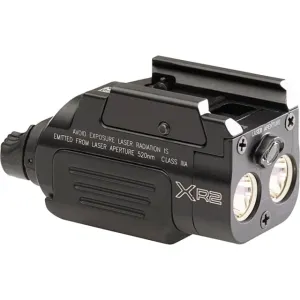 SureFire XR2 Ultra-Compact Rechargeable LED Pistol Light w/ Laser Rechargeable Lithium Polymer White Light / Red Laser 800 Lumens Black